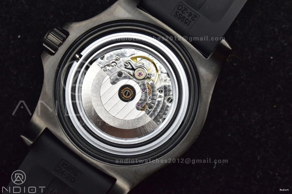 Rubber Bezel Dial Superocean 1:1 Automatic Black Best A2824 44 on Black Edition Black Strap TF 0406